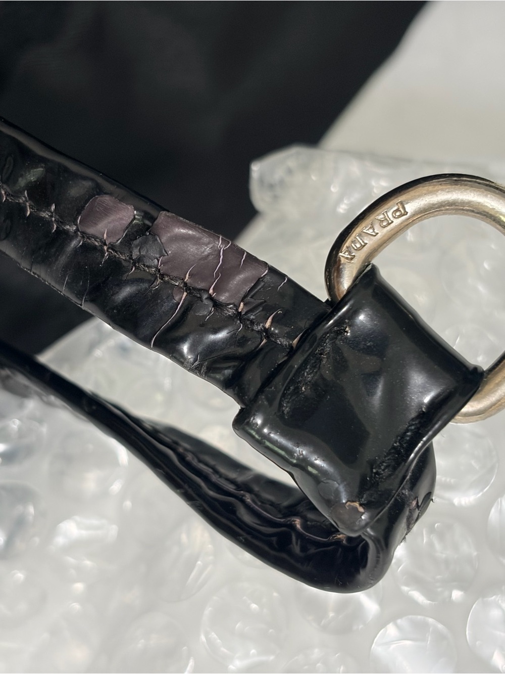Prada Black Nylon Shoulder Tote with Patent Leather Straps - Picture 8 of 10
